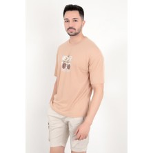Erkek Ön Arka Never Baskılı T-Shirt