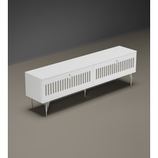 Enwood Andromeda Silver Serisi 140  cm  2 Kapaklı Mdf Tv Ünitesi 140 x 50 x 32  cm