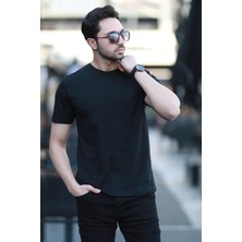 Erkek Bisiklet Yaka Regular Fit T-Shirt Siyah - 25Y 2020