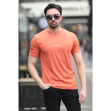 Erkek Bisiklet Yaka John Borners Dijital Baskılı T-Shirt Turuncu - 2020-4