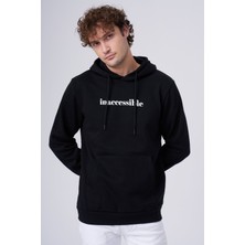 Üç Iplik Inaccessible Baskılı Kanguru Cepli Sweatshirt