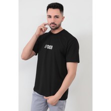 Siyah Erkek 0039 Baskılı Regular Kesim T-Shirt