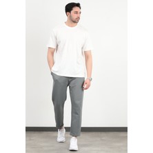 Erkek Beli Lastikli Bağcıklı Cepli Pantolon Açık Haki - 8057