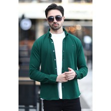 Erkek Çıtçıt Kapamalı Dokulu Örme Gömlek Nefti - 16788