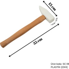 35 cm Büyük Başlıklı Tahta Saplı Plastik Çekiç, Boyasız Göçük Düzeltme Çekici, Pdr Çekiç - Sc-10