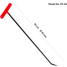 70 cm 10 mm Çap Tek Kıvrımlı Sivri Uçlu Boyasız Göçük Düzeltme Çubuğu - S3-04, Pdr Çubuk