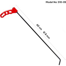 60 cm 8 mm Çap Sustalı Sağ Sol Yassı Çubuk, Boyasız Göçük Düzeltme Çubuğu, Pdr Çubuk - S10-05