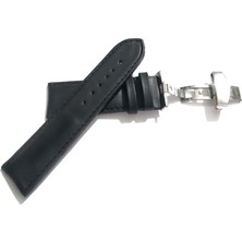 Fado Her Saate Uygun  Kelebek  Toka   24 mm    Hakiki Deri (256) Gumuş Toka  Siyah