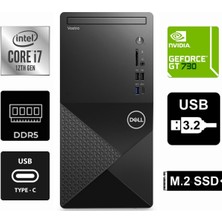 Dell Vostro 3030MT I7-12700KF N6001VDT3030MT-0623 16GB 1tb Quadro Nvidia GT730 4gb Freedos Masaüstü Bilgisayar