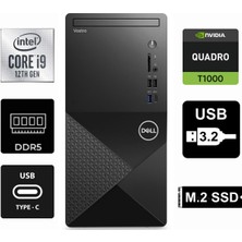 Dell Vostro 3030MT I9-12900KF N6001VDT3030MT-1016 24GB 1tb Quadro T1000 4gb Windows 11 Pro Masaüstü Bilgisayar