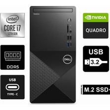 Dell Vostro 3030MT I7-12700KF N6001VDT3030MT-0655 48GB 1tb Quadro T400 4gb Freedos Masaüstü Bilgisayar