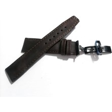 Fado Her Saate Uygun  Kelebek  Toka   24 mm    Hakiki Deri (250) Siyah  Toka  Koyu Kahve
