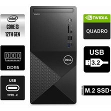 Dell Vostro 3030MT I3-12100 N6001VDT3030MT-0107 32GB 4tb Quadro T400 4gb Freedos Masaüstü Bilgisayar