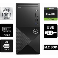 Dell Vostro 3030MT I5-12400 N6001VDT3030MT-0313 64GB 512GB Quadro T1000 4gb Freedos Masaüstü Bilgisayar