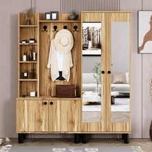 Evin-1-2 Bohem Ayaklı Aynalı Ayakkabılık Portmanto Vestiyer EVN04