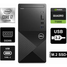 Dell Vostro 3030MT I7-12700KF N6001VDT3030MT-0592 48GB 512GB Quadro T1000 4gb Freedos Masaüstü Bilgisayar