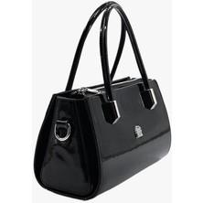 Sosela 67-8113 Kadın Rugan Siyah Omuz ve Kol Çanta