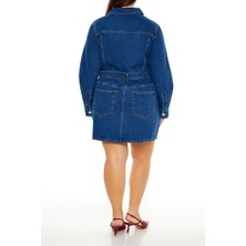 F21 Plus Size Denim Mini Elbise