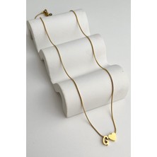 Gold Çelik Harf Kolye