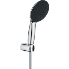Mcreative Vitalio Start 110 El Duşu Seti, 110MM Yuvarlak 2 Akışlı (Yağmur&jet) El Duşu, Duş Başlığı Tutucu, 1750MM Duş Hortumu, Duş Başlığı Seti, Krom, 27950001