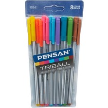 Triball Tükenmez Kalem Renkli 8'li Vakumlu - PE01003TKRK08