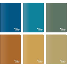 Mcreative Colors Vintage Serisi, A5 60 Yaprak Çizgisiz Karton Kapaklı Defter 6'lı Paket, Renkli