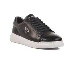 Ayakmod Premium 2040 M Siyah-Beyaz Hakiki Deri Erkek Sneaker