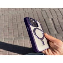IPHONE 14 Pro Mor Magnetik Stantlı Silikon