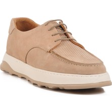 Ayakmod Premium 8212 M Bej Nubuk Hakiki Deri Erkek Sneaker