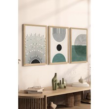 3 Parça Ahşap Çerçeve Görünümlü Mdf Poster Tablo Seti - Set 1