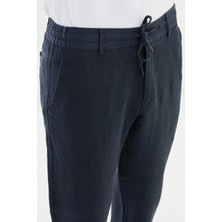 Düz Slim Fit %100 Keten Erkek Pantolon