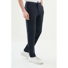 Düz Slim Fit %100 Keten Erkek Pantolon