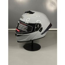 Wosen WS-202 Güneş Gözlüklü Çene Açılır Kask (Şeffaf Vizörlü) Cement Grey