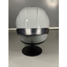 Wosen WS-202 Güneş Gözlüklü Çene Açılır Kask (Şeffaf Vizörlü) Cement Grey