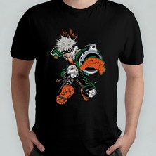 Pixxa My Hero  Katsuki Bakugo Unisex %100 Pamuklu Bisiklet Yaka T-Shirt Model 2