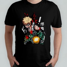 Pixxa My Hero  Katsuki Bakugo Unisex %100 Pamuklu Bisiklet Yaka T-Shirt Model 5