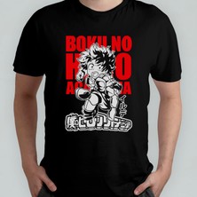Pixxa My Hero  Deku Midoriya Unisex %100 Pamuklu Bisiklet Yaka T-Shirt Model 6