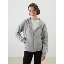 Lc Waikiki Yeni Sezon Kapusonlu Oversize Kadin Fermuarli Sweatshirt - S5AT11Z8