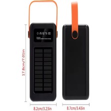80000MAH 4usb Dahili Mikro Type-C Lightining Kablolu Kamp Işıklı Solar Güneş Enerjili Powerbank