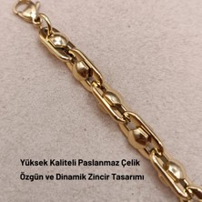 Hazemy Zarif Çelik Bağlantılı Link Bileklik