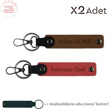 Anneler Gününe Zarif Armağan, Isim & Soyisim Yazılabilen 2’li Anahtarlık, Nar Çiçeği-A Kahve-Laci