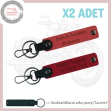 Kişiye Özel Isimli & Plakalı Ikili Anahtarlık Sevdiklerinize Sürpriz Hediye, Nar Çiçeği-Kırmızı-Laci