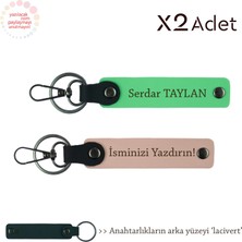 Kurumsal Çalışanlara Sürpriz Hediye, Isimli 2’li Anahtarlık Takımı, Yavru Ağzı-Fıstık Yeşil-Lacivert