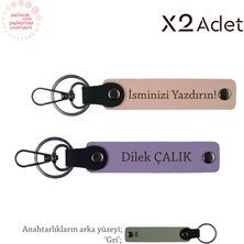 Doktora Yılbaşı Armağanı, Isimli 2’li Anahtarlık Takımı, Yavru Ağzı-Mor Menekşe-Gri