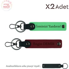 Sevgiliye Romantik Jest, Isimli 2’li Anahtarlık Hediye Seti, Fıstık Yeşil-Bordo-Siyah