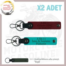 Motorcu Yolculara, Isim Plaka ve A Rh (-) Kan Grubu, Güvenli Sürüş Anahtarlık, K Turkuaz-Bordo-Ysl
