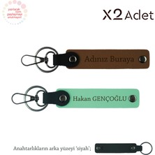 Hemşireye Teşekkür Hediyesi, Isim Yazılı 2’li Anahtarlık Takımı, Açık Kahve-Yeşil-Siyah