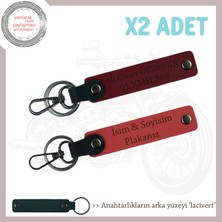 Minimal ve Şık Hediye Arayanlara – Kişiye Özel Plaka & Isimli Anahtarlık Seti, Nar Çiçeği-Bordo-Laci