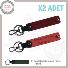 Motor Anahtarlarına Şıklık Katar – Deri ve Kişiselleştirilebilir 2’li Set, Nar Çiçeği-Bordo-Ysl