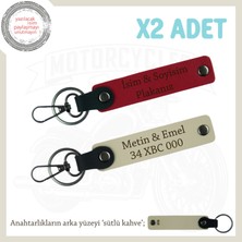 Kişiye Özel Isim ve Plaka Yazılı 2’li Anahtarlık – Armağan Arayanlara Ilham, Kırmızı-S Kahve-Sk